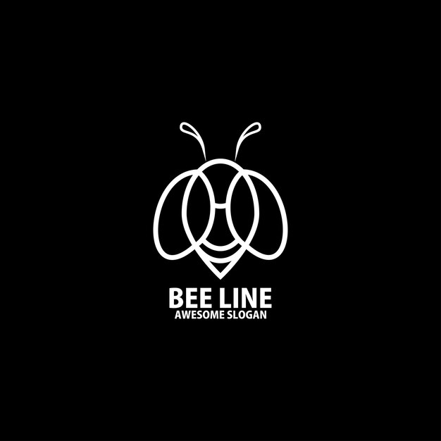 Bijenlogo ontwerp lijntekeningen