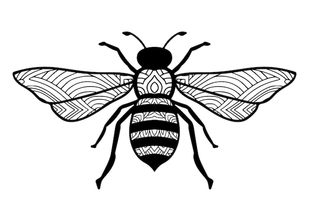 Bijenmandala kleurplaat voor volwassenen