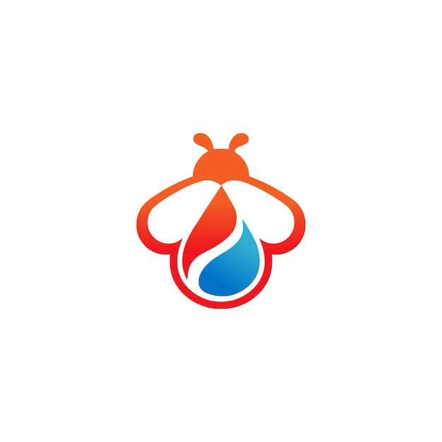 bijenolie en gas logo-ontwerp