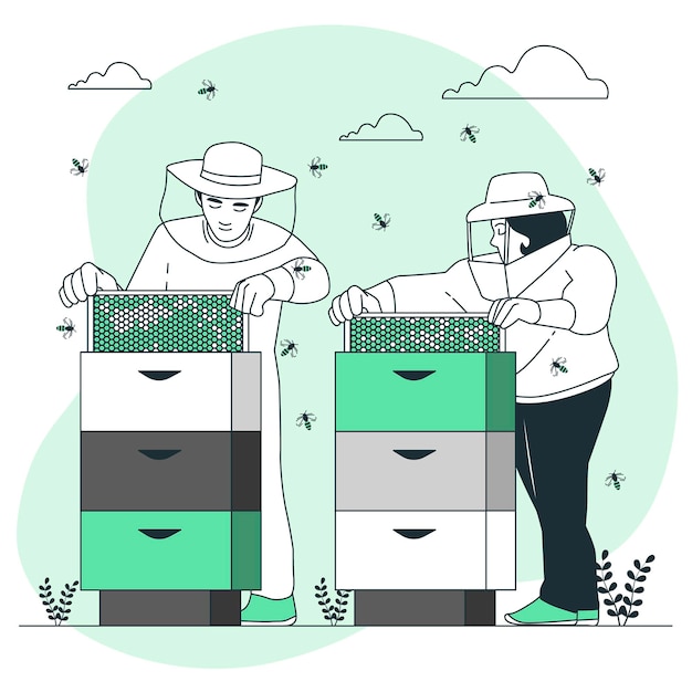 Bijenteelt concept illustratie