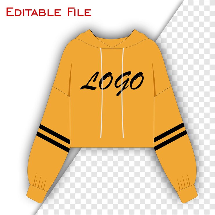 Vector bijgesneden hoodie vector mockup