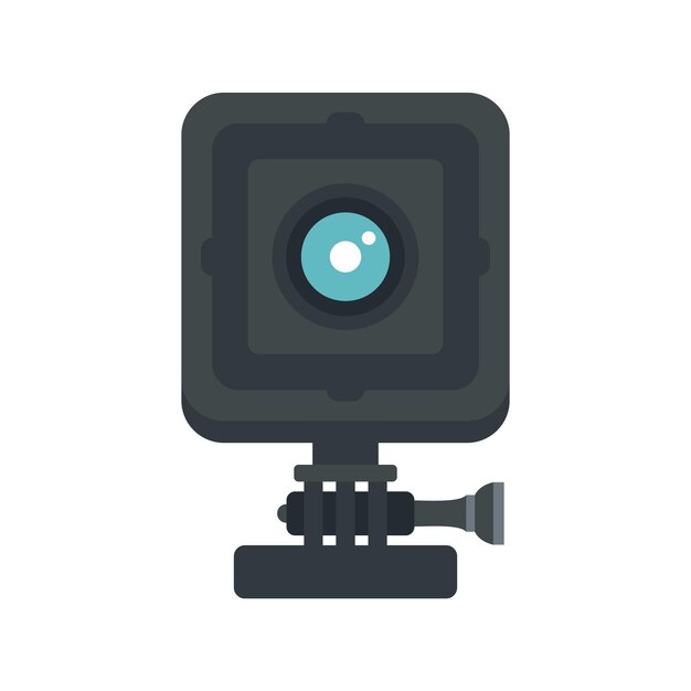 Bike action camera icon Flat illustration of bike action camera vector icon isolated on white background