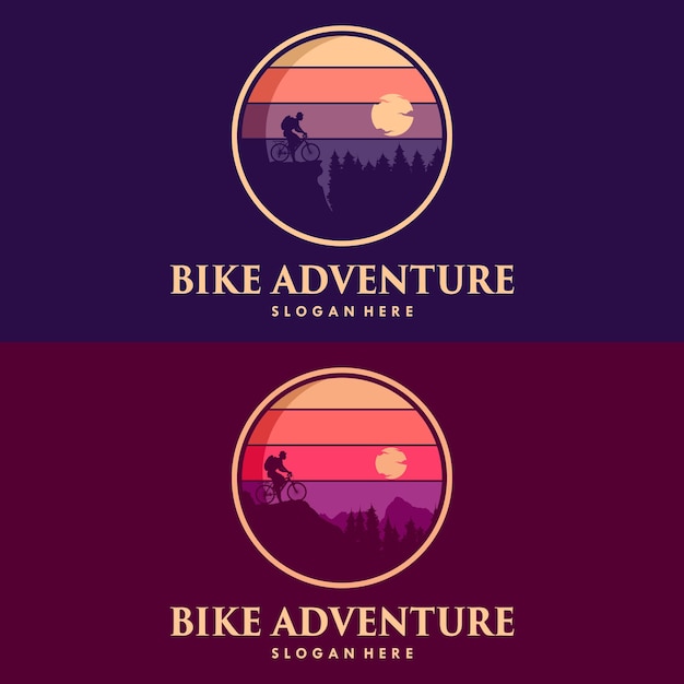 Bike Adventure with a mountain logo design