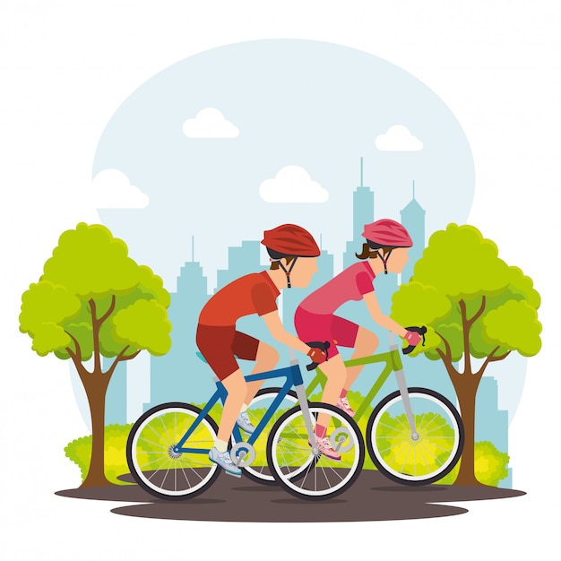 自転車と自転車のグラフィックデザイン