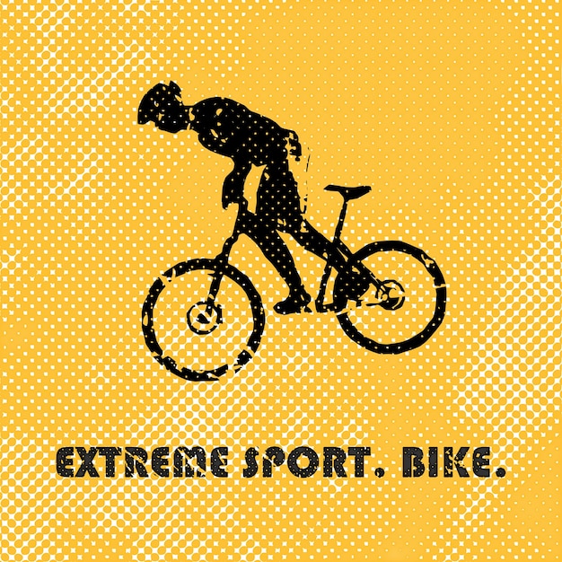 Bike and bikers man illustration. Creative and sport style image