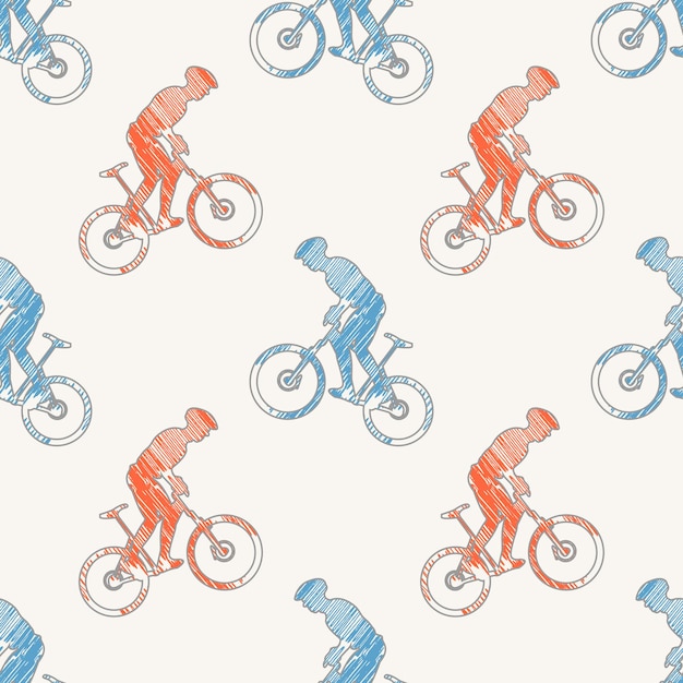 Illustrazione del modello uomo bici e motociclisti. immagine in stile creativo e sportivo