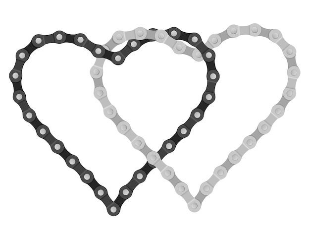 Vector bike chain heart