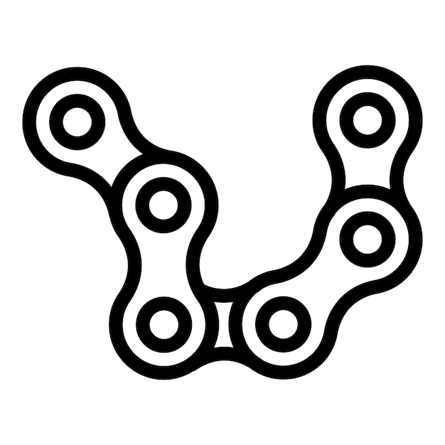 Icona della catena della bicicletta icona vettoriale della catena della bicicletta per il web design isolato su sfondo bianco