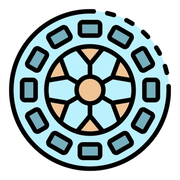 Bike crank icon Outline bike crank vector icon color flat isolated
