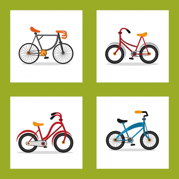 Bike and cycling related icons image