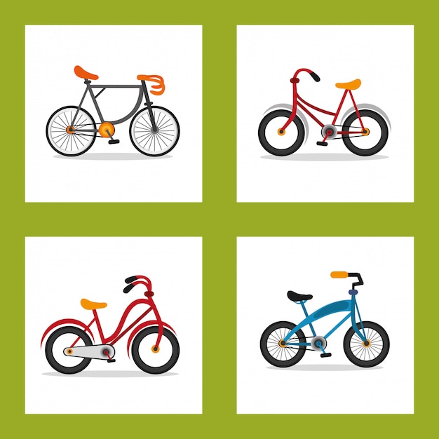 bike and cycling related icons image 