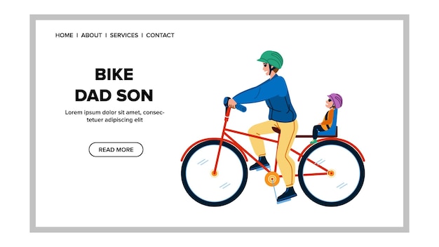 Bike dad son vector