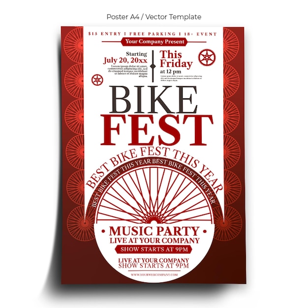 Modello di poster per il bike fest