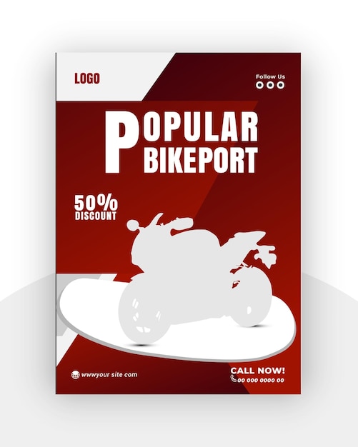 Компания bike flyer и социальные сети шаблон дизайна бизнес-поста