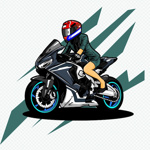 Vector bike girl