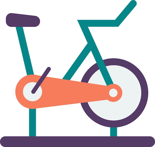 Bike in the gym illustration in minimal style