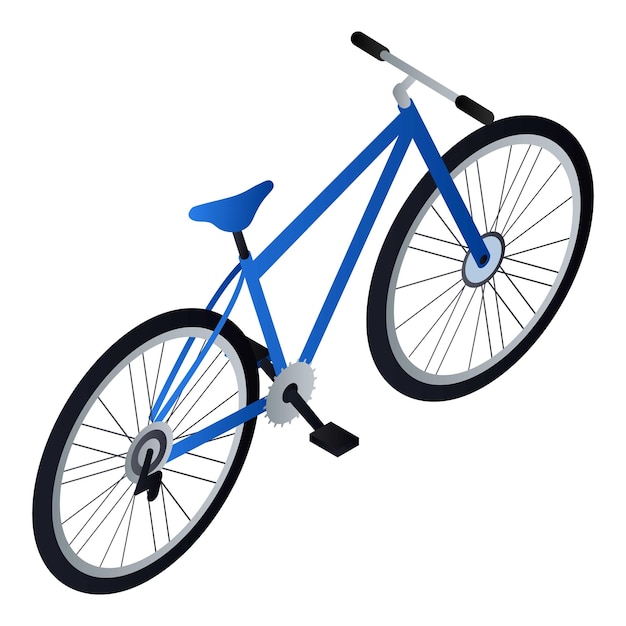 自転車アイコン白い背景に分離された Web デザインの自転車ベクトル アイコンの等尺性