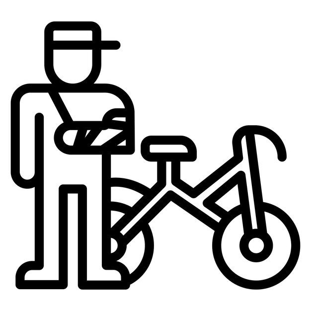 Vector bike injury icon vector image can be used for personal transportation