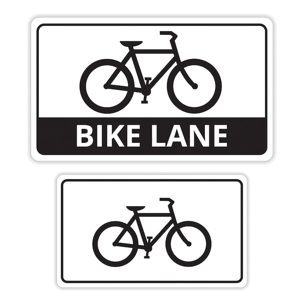 Bike lane banners on a white background with copy space