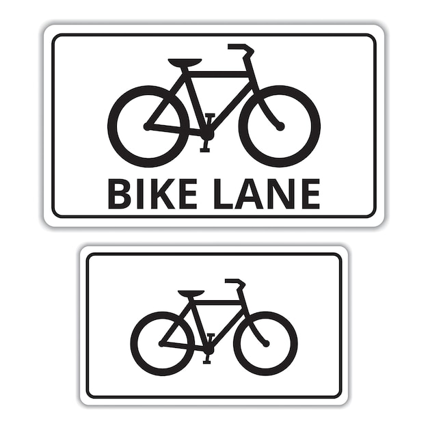 Bike lane banners on a white background with copy space