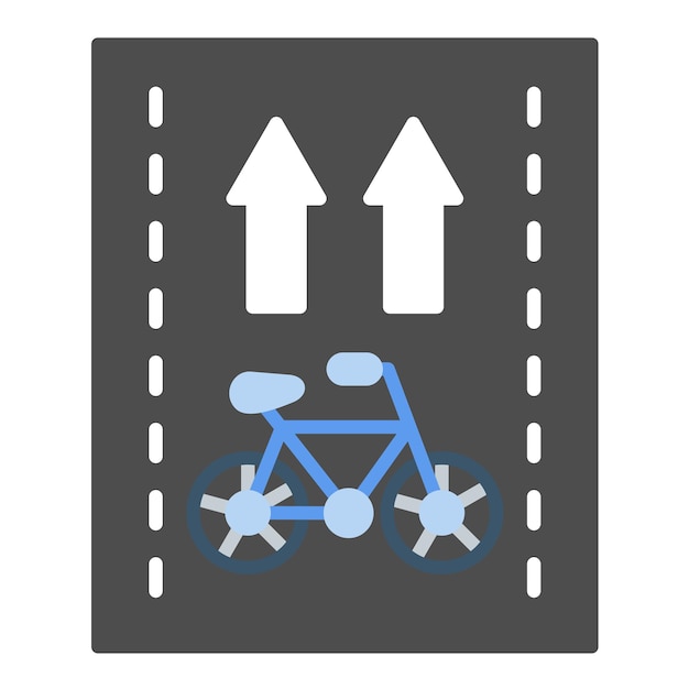 Bike Lane Flat Illustration