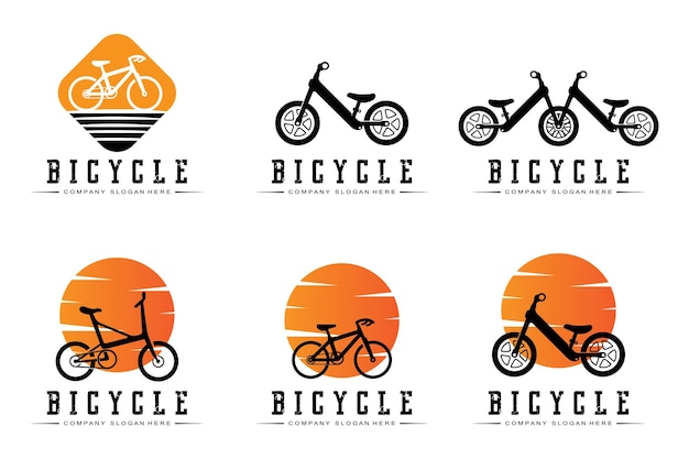 Bike Logo Icon Vector vehicle for sports racing casual downhill retro template