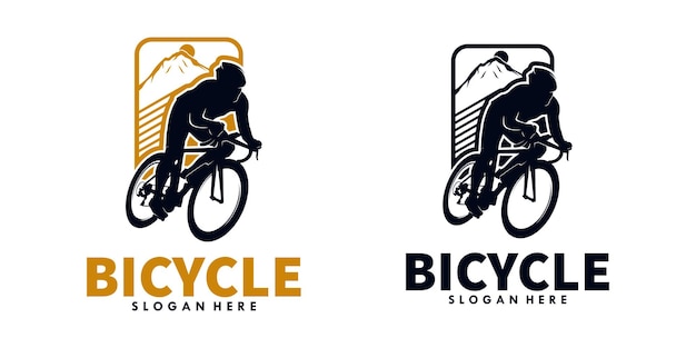 白い背景で隔離の自転車のロゴのイラスト