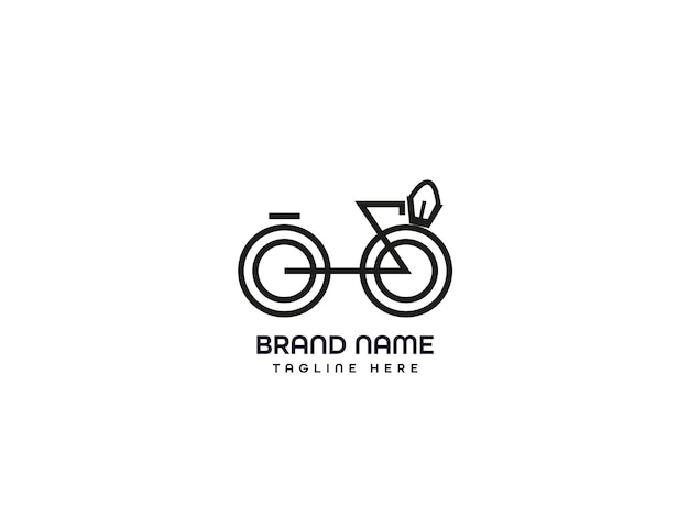 Vettore logo della bici con una borsa sulla parte superiore