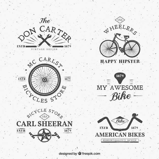 レトロなスタイルで自転車のロゴ