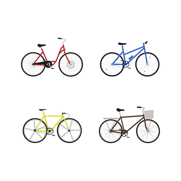 Bike minimal design Vector illustration Set in flat