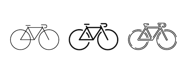 Bike parking line icon set illustration