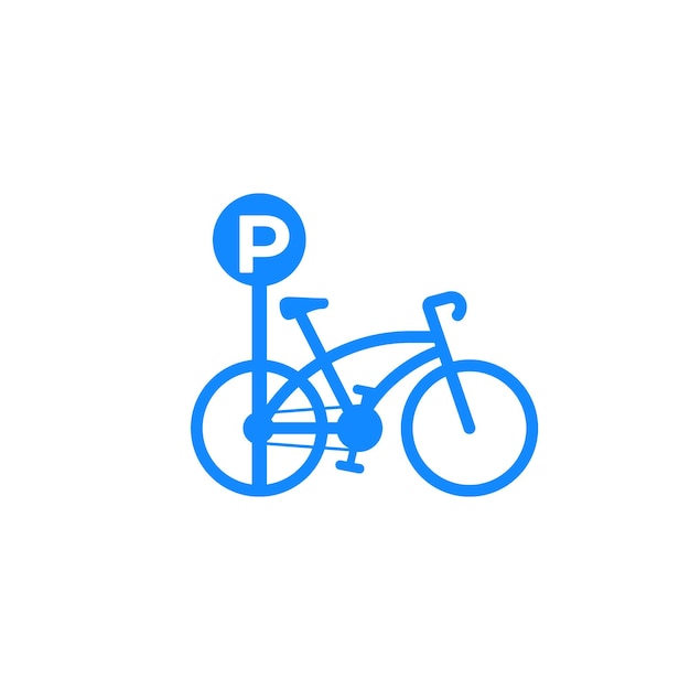 Bike parking spot icon on white