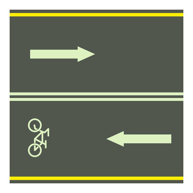 Vector bike path icon cartoon illustration of bike path vector icon for web