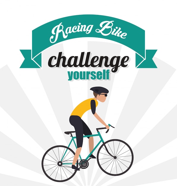 Bike racing male cartoon challenge yourself