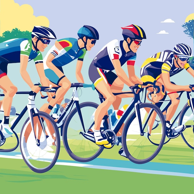 Vector bike racing riding sport illustration