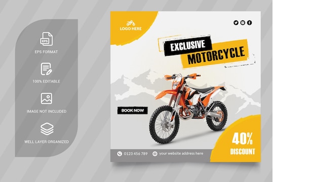 bike rental promotion social media cover banner template