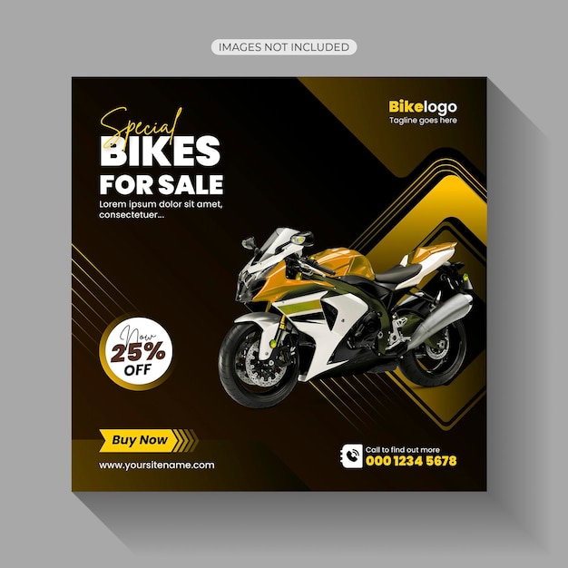 Vector bike rental social media post template