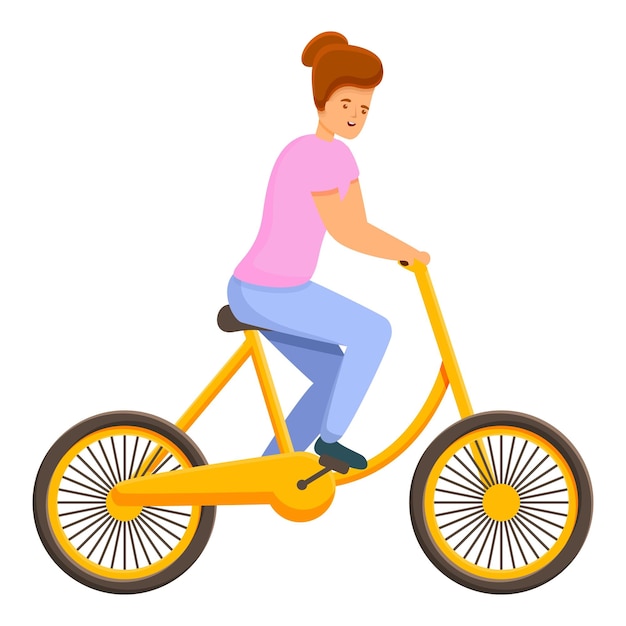自転車に乗る時間のアイコン 白い背景に分離された Web デザインの自転車に乗る時間ベクトル アイコンの漫画