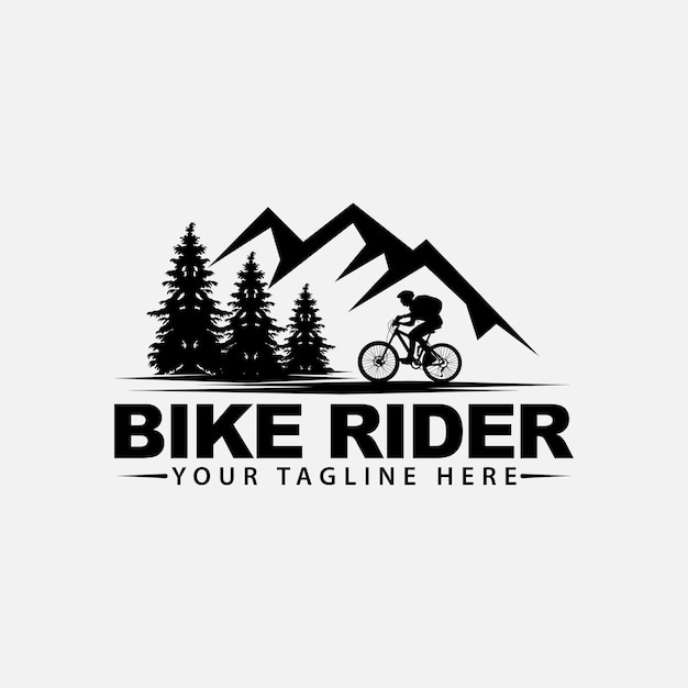 Vector bike rider logo design template