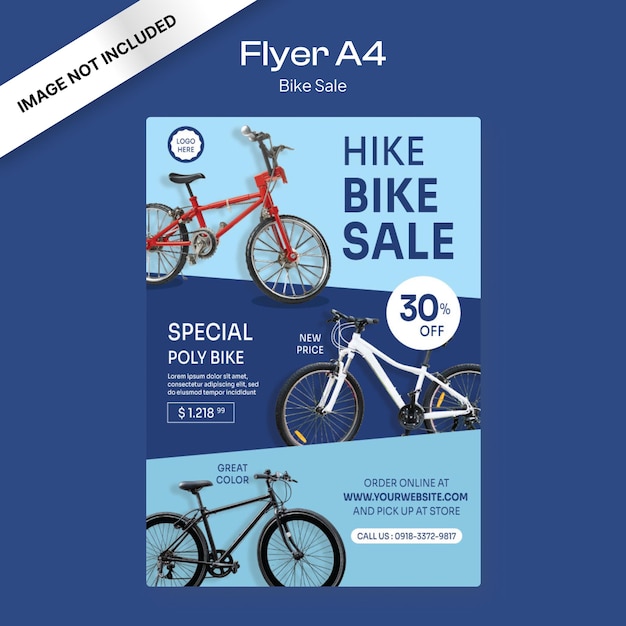 bike sale flyer blue