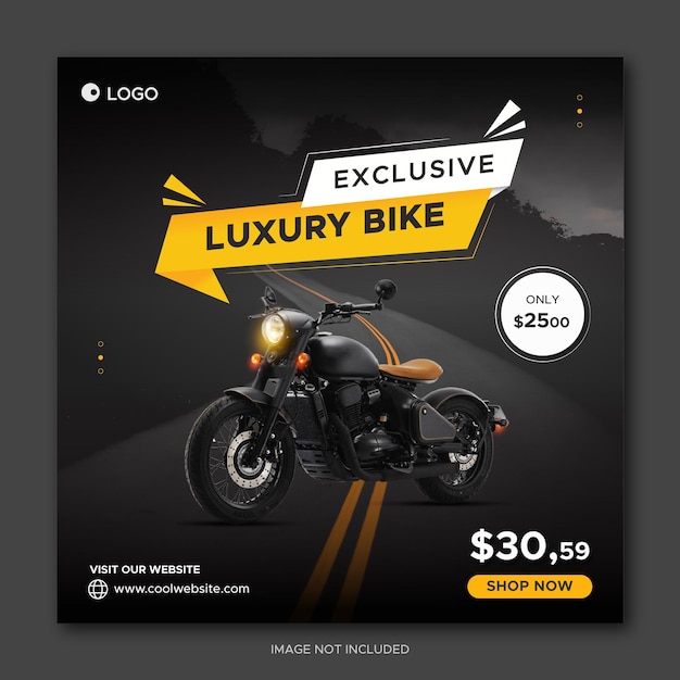 Bike sale instagram social media post banner template