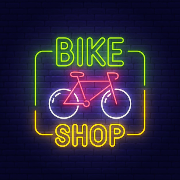 Bike shop neon sign