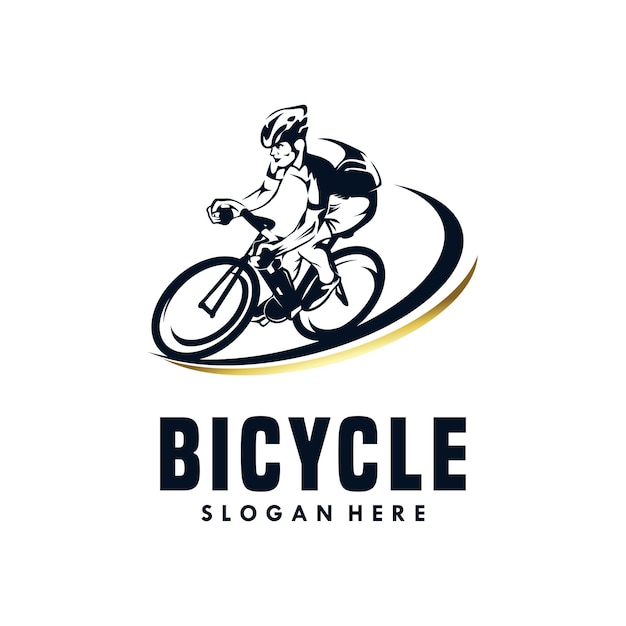 Modello di progettazione di logo di vettore di sport della bici