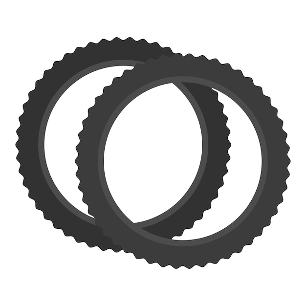 Bike tires icon cartoon vector Sport equipment Gear exercise