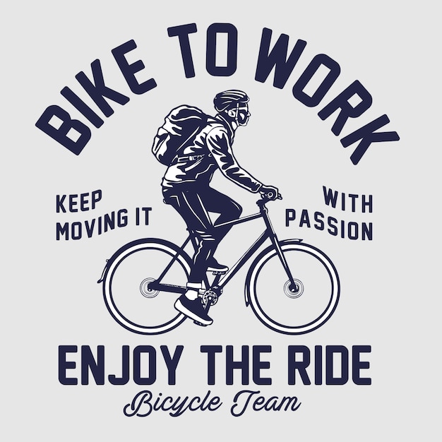 Vector bike to work illustratie