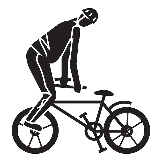 Vettore icona di trucco in bicicletta illustrazione semplice dell'icona vettoriale di trucco di bicicletta per il web design isolata su sfondo bianco