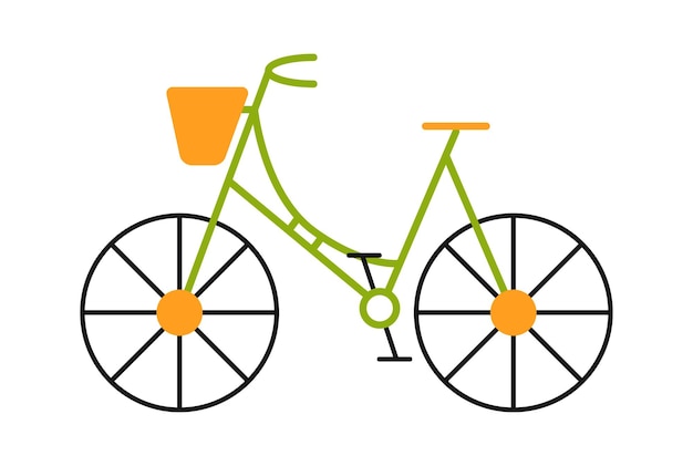 Bike for walking with basket flat icon Transportation