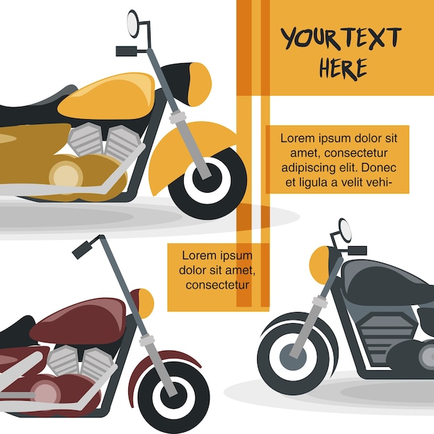 Vector biker culture infographic presentation with motorcycles icon