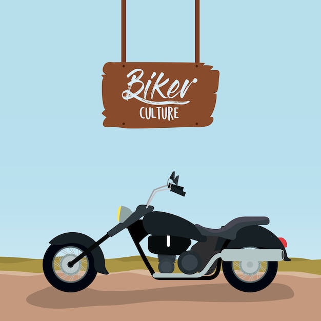 Vector biker culture poster