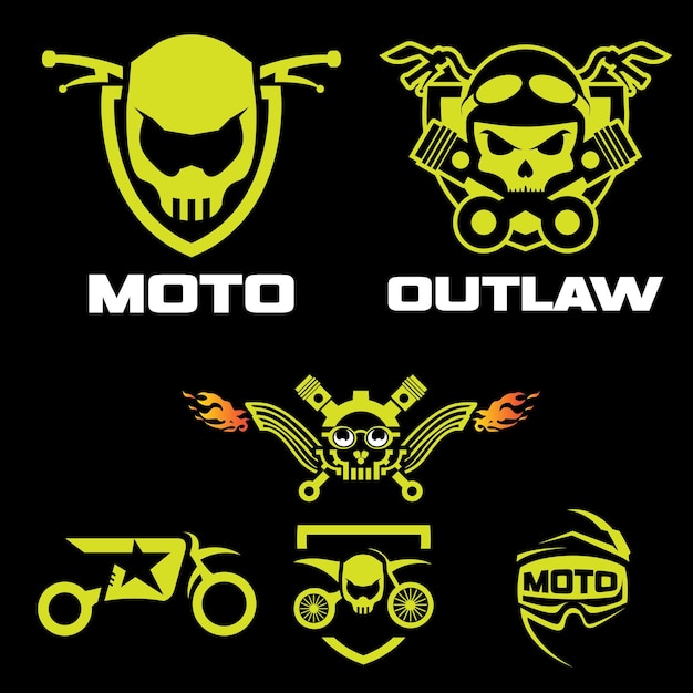 Biker embleem logo set